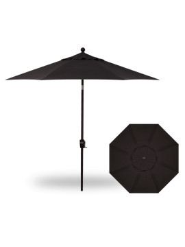 9' Push Button Tilt Umbrella - Black / Black